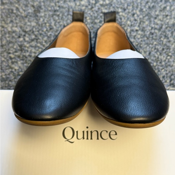 Quince Black Leather Flats - Picture 3 of 11